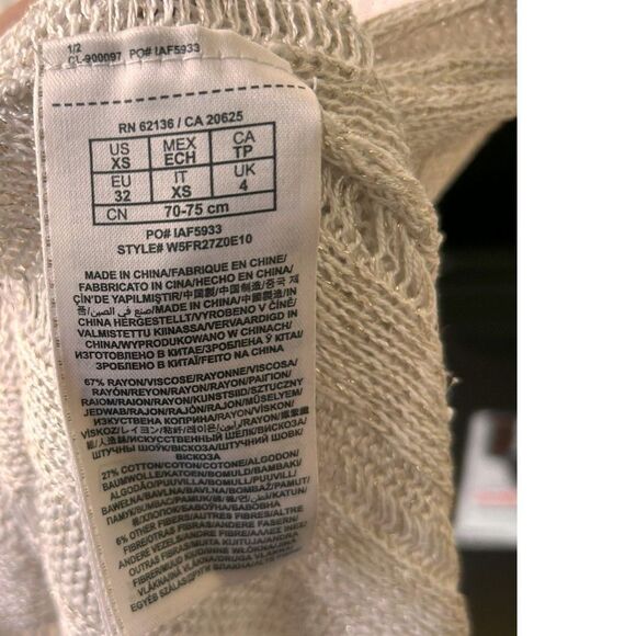 GUESS Women's Mesh Knit Stitch Dress XS off white b29 - Picture 3 of 5